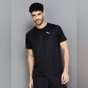 Puma Running T-shirt in black training, sports   graphic t shirt S
